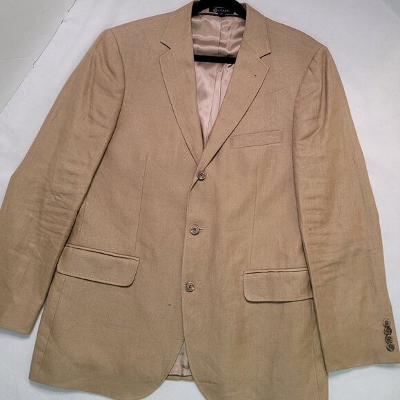 J Crew Linen Men's Tan Beige 3-Button Blazer Jacke - Picture 1 of 8